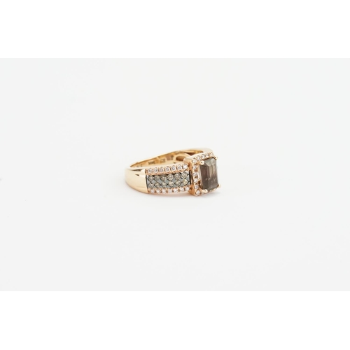 262A - Le Vian 14ct Strawberry Gold Quartz & 0.52ct Diamond Ring. Size approx M. Total weight approx 5.7g