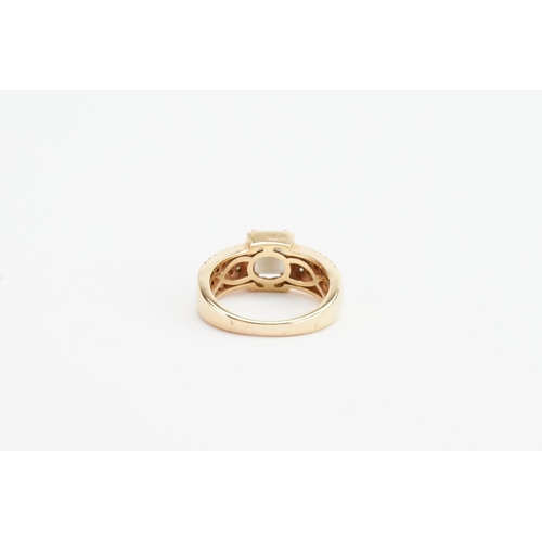 262A - Le Vian 14ct Strawberry Gold Quartz & 0.52ct Diamond Ring. Size approx M. Total weight approx 5.7g