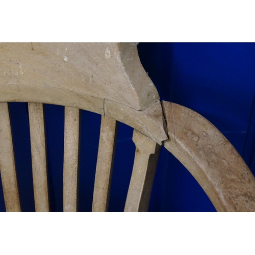 533 - A Bow Back padded seated Chair with splat back & a Double Crinoline stretcher