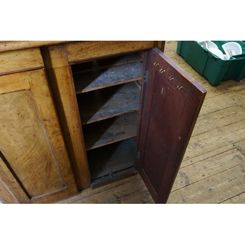 547 - A Cuban Mahogany Fronted Two Door Cupboard with a shaped front. Measuring: 92cms across x 99cms high... 