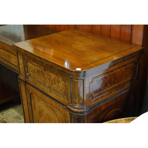 588 - A Large Scottish Sunk Section Sideboard with Cuban Mahogany Veneered Doors & resting on carved feet.... 