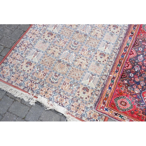 270 - An All Over Triple Bordered Square Tree of Life Rug with Fringed Border. Measuring: 140cms x 200cms.... 