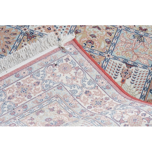 270 - An All Over Triple Bordered Square Tree of Life Rug with Fringed Border. Measuring: 140cms x 200cms.... 