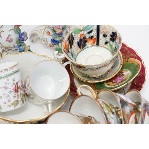 808 - A quantity of English & Japanese Gilt painted & Bordered Tea China, Cabinet Cups & Saucers, Dresden ... 