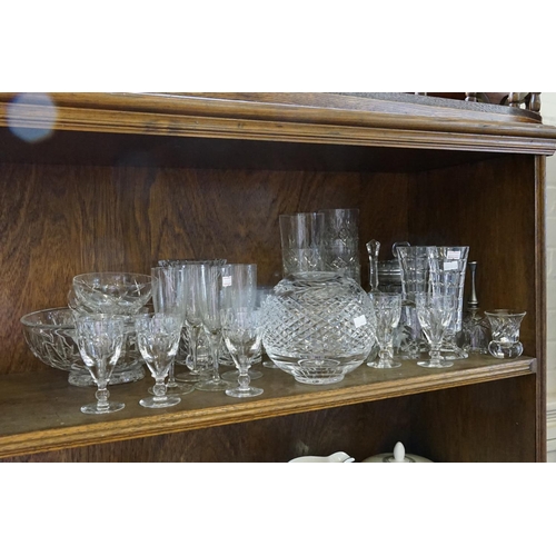 325 - A Collection of Cut & Semi Moulded Wine Glasses, Sherry Glasses, Table Bells, Tumblers & Crystal Bow... 