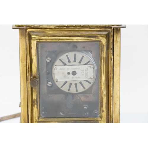 618 - A French Brass mounted Carriage Clock Case converted to electricity.