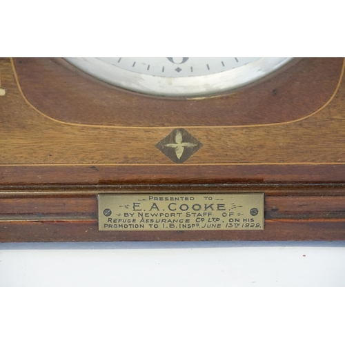 621 - A 1920s Mahogany Cased Wellington Clock.