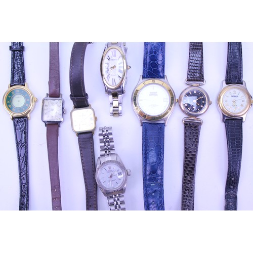 201 - A quantity of watches to include Rotary, Butchers, Seiko, SYMA, Ronson, FUNAI, etc.