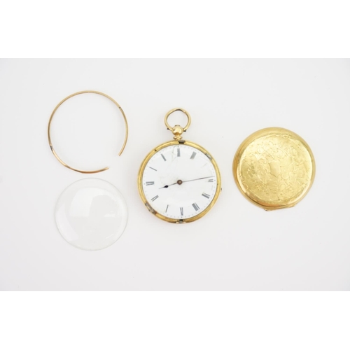 218 - An 18ct Gold (Front & Backed) Pocket Watch. (AF). Total Gross Weight: 45.3 grams.