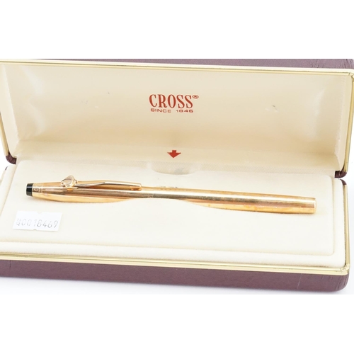 252 - A Gold Plated Cross Pen in Original Case along with a pair of propelling Pencils with crests.