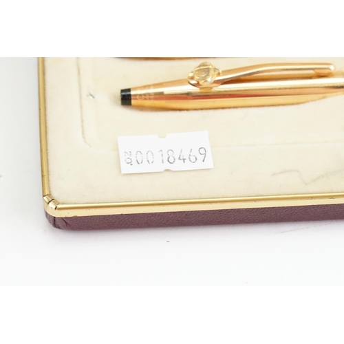 252 - A Gold Plated Cross Pen in Original Case along with a pair of propelling Pencils with crests.