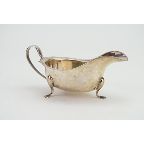 23 - A Silver Chippendale edged Sauce Boat. Weighing: 170 grams.