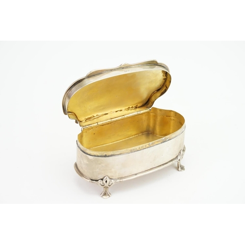 38 - A Silver Oblong Shaped Jewellery Box, Birmingham c. Weighing: 176 grams.