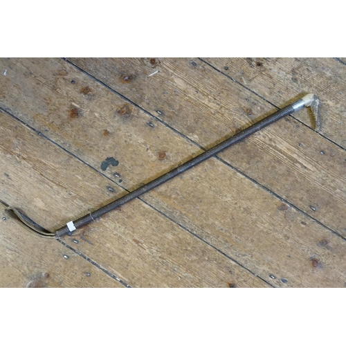 675 - A Stag Handled Riding Crop with a Silver Mount.