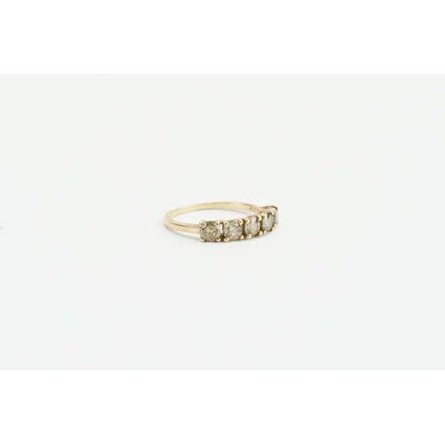 87 - A 9ct Gold and grey Diamond set ring, set with 5 grey Diamonds. Size approx 0.20ct. Weight approx 1.... 