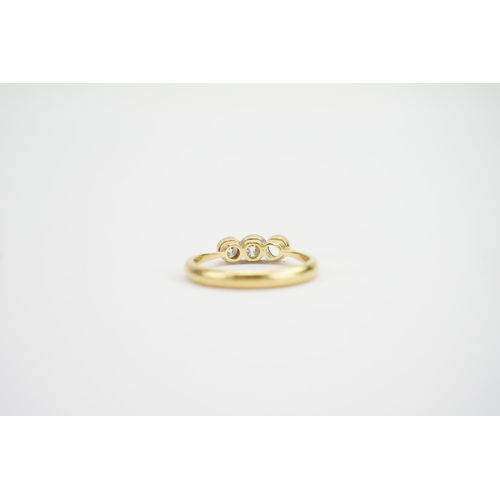 115 - An 18ct Gold Diamond Set Ring. (0.2ct Largest Old Cut Diamond). Weighing: 3.1 grams. (Missing one st... 