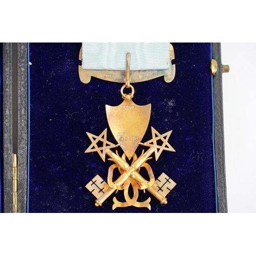 139 - A Masonic Freemasons Treasurer's medal for Lodge 1157, which is Zetland, awarded to Charles J. Cottr... 