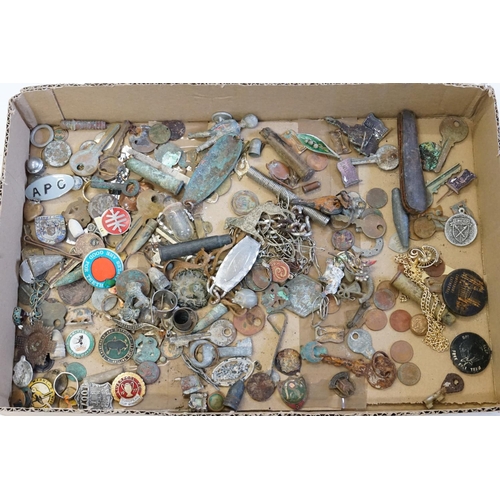 718 - A Collection of Metal Detector finds to include rings, pins, bullets, buttons, etc.