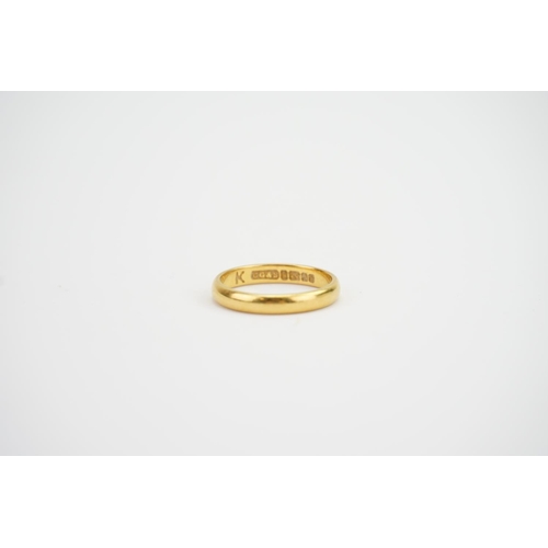 145 - A 22ct Gold Wedding Ring. Weighing 2.8 grams.