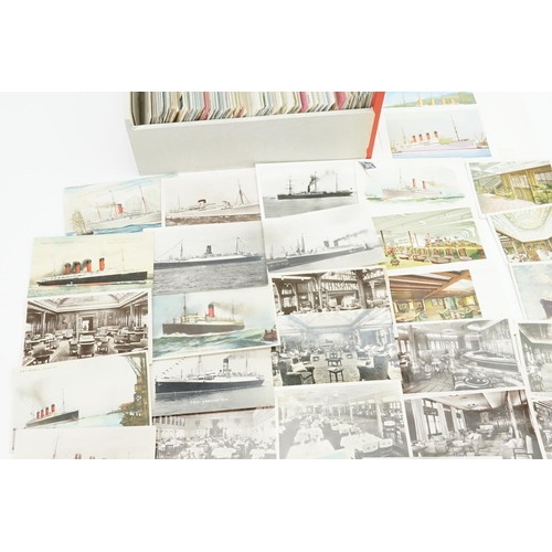 259 - A Very Large Collection of Post Cards depicting Liners to include White Star Line, The RML Cainthia,... 