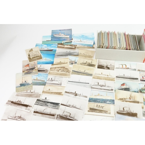 259 - A Very Large Collection of Post Cards depicting Liners to include White Star Line, The RML Cainthia,... 