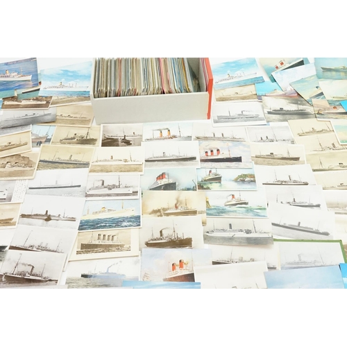 259 - A Very Large Collection of Post Cards depicting Liners to include White Star Line, The RML Cainthia,... 