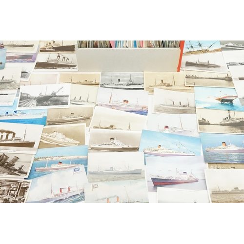 259 - A Very Large Collection of Post Cards depicting Liners to include White Star Line, The RML Cainthia,... 