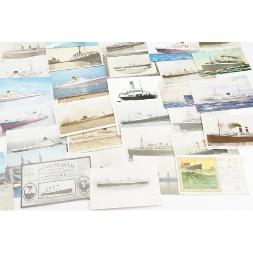 259 - A Very Large Collection of Post Cards depicting Liners to include White Star Line, The RML Cainthia,... 