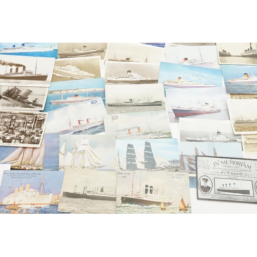 259 - A Very Large Collection of Post Cards depicting Liners to include White Star Line, The RML Cainthia,... 