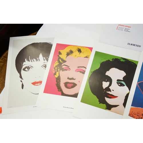 972 - A collection of El Mundo Andy Warhol prints to include Marilyn Munroe, etc.