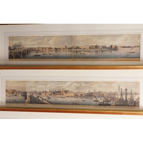 992 - A Set of Four Coloured & Tinted Steel Plate engravings of the views of the Thames including St. Paul... 