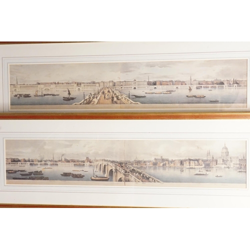 992 - A Set of Four Coloured & Tinted Steel Plate engravings of the views of the Thames including St. Paul... 