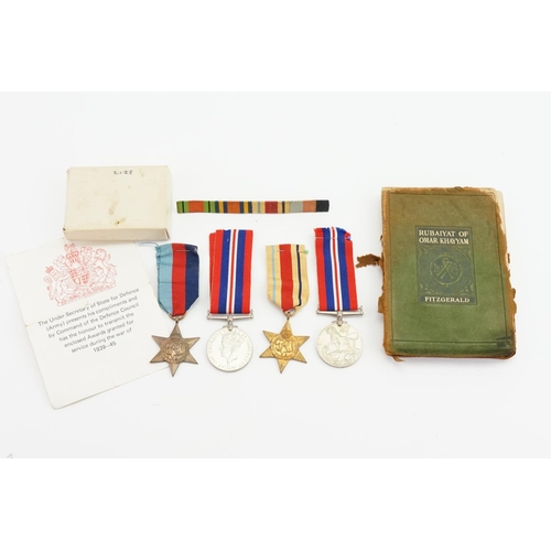 665 - WWII Medals to include 2 x Defence, 1939-1945 Star & an African Star.