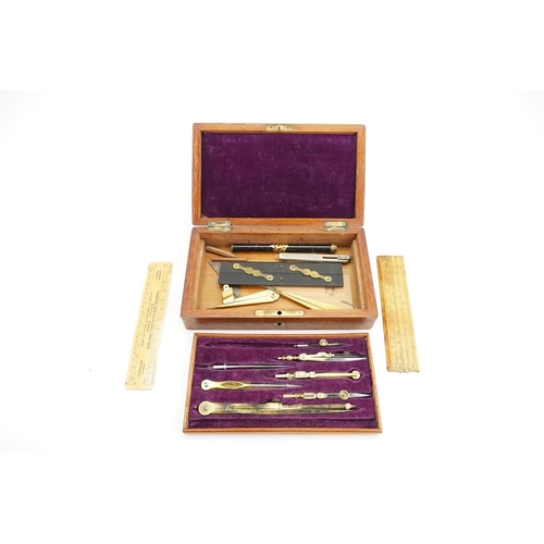 700 - A Late 19th Century Drawing Set in a Mahogany fitted Box.