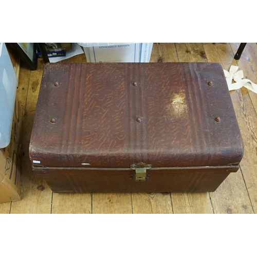 600 - Two Victorian Hat Boxes in Tins along with a Large Tin Trunk.