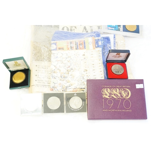 768 - A collection of Daily Express Jubilee memorabilia, coins, decimal set etc.