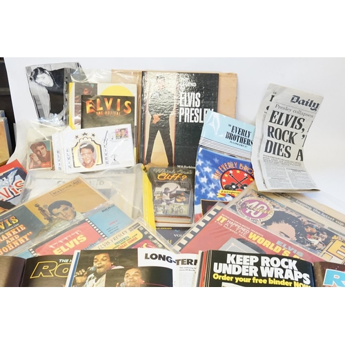 360 - The History of Rock, Elvis Presley cards, Records, Posters, Cuttings, Stills, etc.