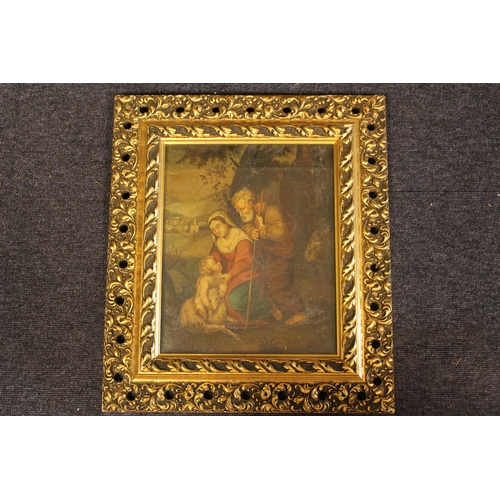 941 - An 18th Century Style Italian Picture of a Family in a Gilt Frame.