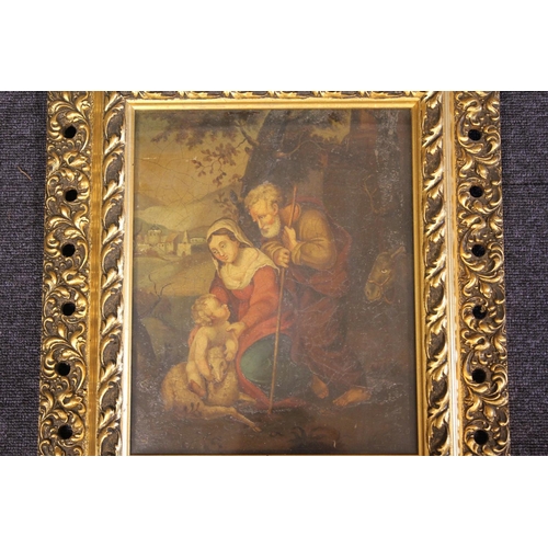 941 - An 18th Century Style Italian Picture of a Family in a Gilt Frame.