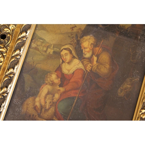 941 - An 18th Century Style Italian Picture of a Family in a Gilt Frame.