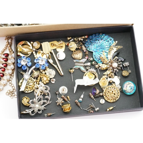 176 - A large collection of costume jewellery to include watches, bracelets, etc.