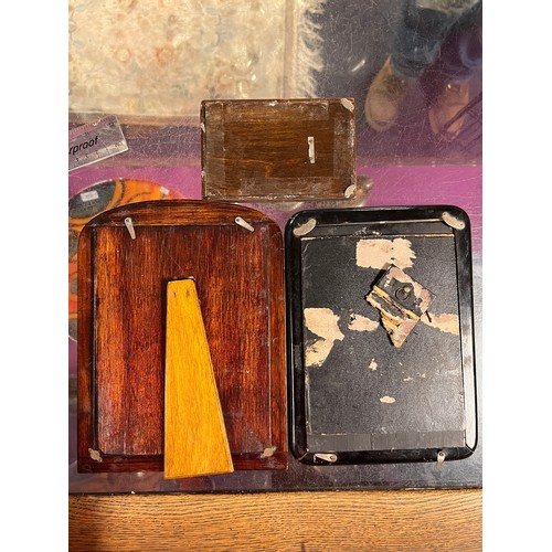 26 - Two Silver Photograph Frames with scrolling decoration & Plain along with one other Silver square.