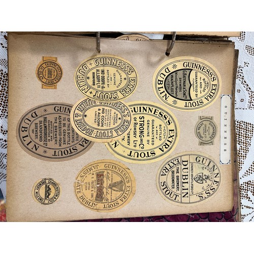 292 - A good selection of 1920s/30s beer bottle fronts and collars including Barclays, Halls, Bass, Guinne... 