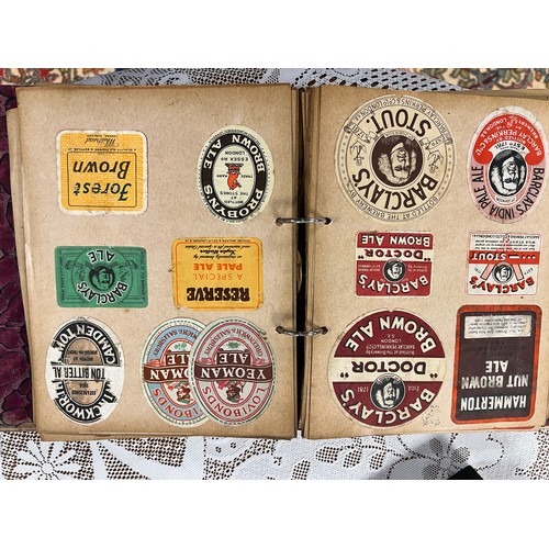 292 - A good selection of 1920s/30s beer bottle fronts and collars including Barclays, Halls, Bass, Guinne... 