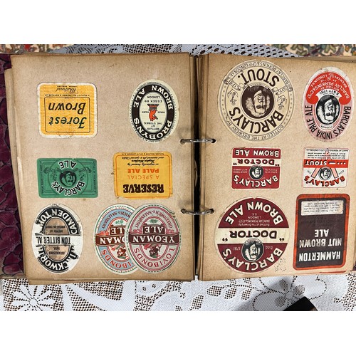 292 - A good selection of 1920s/30s beer bottle fronts and collars including Barclays, Halls, Bass, Guinne... 