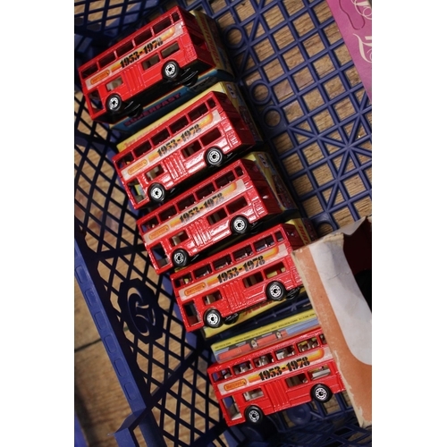 112 - A Tray of Matchbox models to include 5 x Boxed 1/75 scale Buses (1953-1978), 4 x Boxed K15 The Royal... 