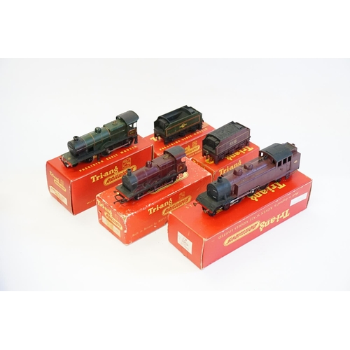 163 - 3 x Tri-ang Locomotives to include an N2 in Maroon, R251 - 0-6-0 with Tender in Maroon & R350 - 4-4-... 