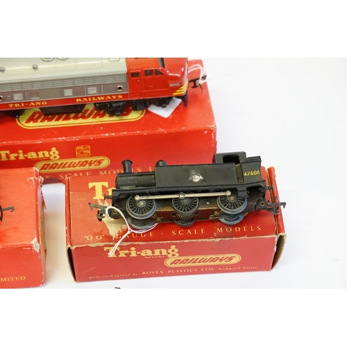 165 - 4 x Tri-ang Locomotives to include R57 - Bo Bo Locomotive, R153 - 0-6-0 Saddle Tank, British Railway... 