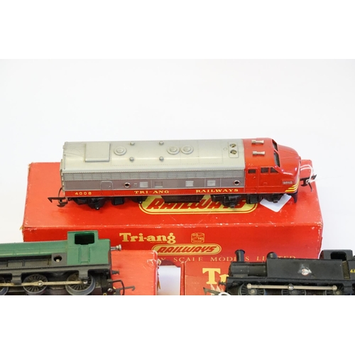 165 - 4 x Tri-ang Locomotives to include R57 - Bo Bo Locomotive, R153 - 0-6-0 Saddle Tank, British Railway... 