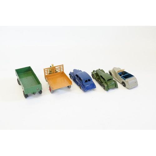 277 - A Tray of 1940s/1950s Dinky Toys to include 38a - Armstrong-Siddeley, 428 - Large Trailer, 36g - Mot... 